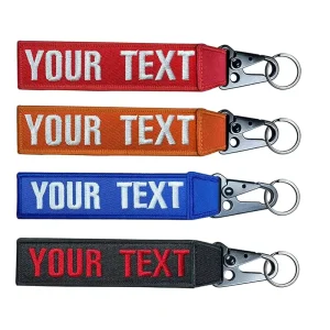 Personalized Keychain Custom Name Number Tag Key Ring Accessories Woven Embroidery For Luggage Crate Belt Gear Keyring