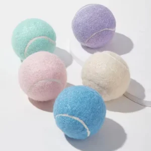 Pet Suppliers Custom Logo Eco Friendly Throwing Dog Chew Toys Rubber Pet Tennis Balls Interactive Dog Toy Ball