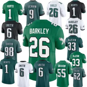Philadelphia Fully Stitched #26 Barkley #1 Hurts #6 Smith #33 DeJean #9 Lemon American Football Jersey