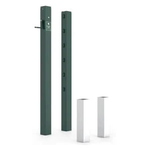 Pickleball Court Equipment In Ground Forest Green Square Pipe Professional Outdoor Pickleball Net Pole System for Games