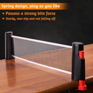 Ping Pong Net with Clamps Retractable Ping Pong Net Portable Column Style Table Tennis Net for Any Table