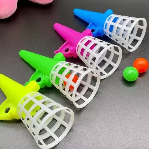 Plastic Catch Ball Sport Toys Indoor and Outdoor Launch Toys Plastic Click and Catch Ball Pop Up Games for Kids