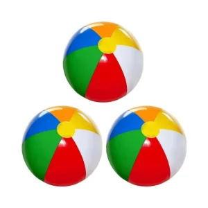 Plastic Inflatable PVC Beach Balls 3 Pack Water Ball Unisex for Kids Beach Toys Outdoor Play Pool Games Summer Outdoor Activity