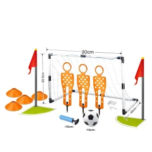 Plastic PVC Soccer Goal Outdoor Games With 3 Humanoid Targets for Kids Outdoor Sporting Toys