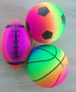 Playground Balls 5″ With Colorful Rainbow Sports Balls 6 Inch Inflatable Vinyl Balls for Kids