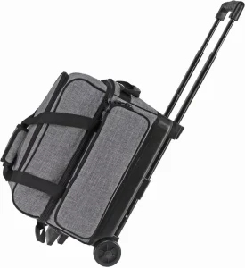 Polyester Rolling Sport Luggage Dual Compartment Wheeled Bowling Bag Separate Shoe Pocket Retractable Rod Universal Wheel Unisex