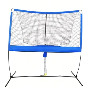 Polyester Tennis Training Net Indoor Outdoor Practice Net Detachable Rack Durable Sports Training Net