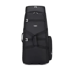Polyester Wheeled Bowling Trolley Bag Fixed Casters Separate Shoe Compartment Ultra Large Capacity Sport Travel Luggage