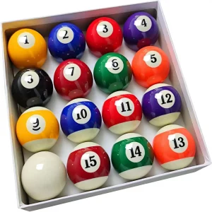 Pool Balls Billiard Set 16 Polyester Resin Balls Regulation Size Weight Complete Set Boxed Replacement Pool