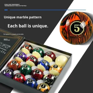 Pool Crystal Ball Billiard Balls High Purity PVC Material Marble Patterns Perfect for Amateurs