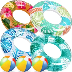 Pool Floatie Beach Balls Inflatable Plastic Pool Floats for Kids Adults Swimming Beach Pool Party