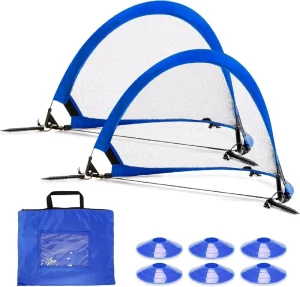 Pop up Soccer Goal Net Set for Kids or Adults Training and Backyard Playing with Carrying Case Training Cones and Target