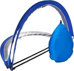 Pop up Soccer Goal Portable Training Football Knitted Poly Net Equipment Includes Two Goals