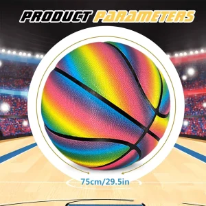 Popular Style rainbow Colors High Quality PU Material Customizable Basketball for Training and Match