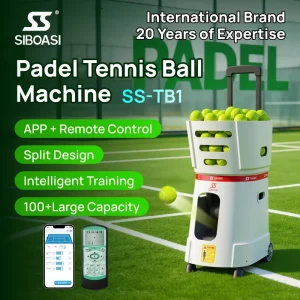 Portable 50W Padel Tennis Ball Machine for Forehand, Backhand and Footwork Training