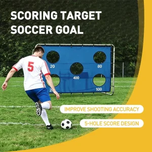 Portable 6FT X 4FT 2-in-1 Soccer Goal with Detachable Scoring Target Net for Kids Youth Backyard Practice