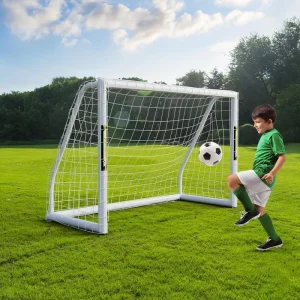 Portable 6x4FT Soccer Goal with HPVC Frame Full Size Backyard Net Goal Post Carry Bag