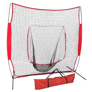 Portable 7×7 Baseball Softball Training Equipment Indoor Outdoor Hitting Pitching Practice Net Tee Made Polyester