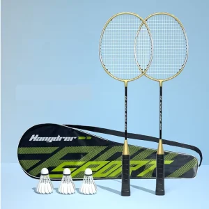 Portable Badminton Sets Ultra Light Racket with Carry Bag & 3 Nylon Shuttlecocks for Indoor Outdoor Play