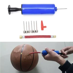 Portable Ball Pump with 4 Needles 2 Nozzle 1 Extension Hose for All Exercise Balls Rugby Balloon Sports Ball