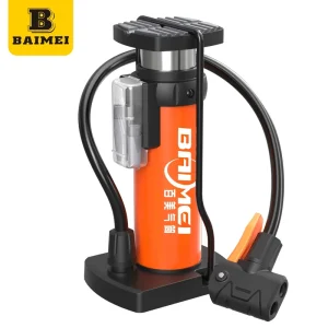 Portable Bike Foot Activated Steel Air Pump High Pressure 85psi Eco Friendly Bicycle Tire Inflator Cycling Sports Balls