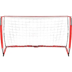 Portable Bow Style Net Metal Base Durable Fiberglass Vertical Poles Quick Setup Easy Folding Storage Soccer Goal Net