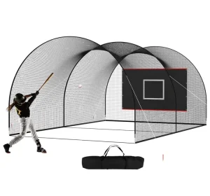 Portable Collapsible Batting Cage Net for Baseball Softball Practice Outdoor Training Equipment for Backyard Hitting