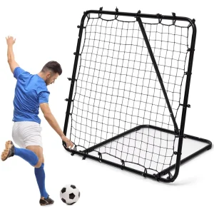 Portable Eco-friendly Mini Soccer Rebound Goal Net Customizable 94x94CM Black Steel Tube PE Net Foldable Training Equipment