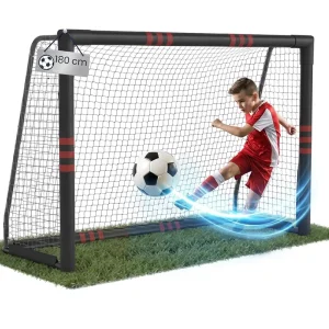 Portable Foam Protection Kids Training Soccer Goal with Steel Frame PE Net for Outdoor Garden Beach All Ages Football Goal
