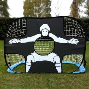 Portable Foldable Multi Functional Training Toy Two in One Mobile Soccer and Football Goalpost Ball Rack for Court Equipment