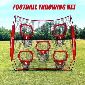 Portable Football Throwing Net Baseball Rugbyball Pitching Net Quarterback Passing Trainer Net for Accuracy and Target Practice