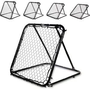 Portable Football Training Net Durable Adjustable Spring Loaded Soccer Goal Rebounder Iron Frame for Adult Child