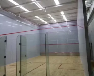 Portable Full Glass Wood Walls Squash Court Flooring Eco friendly High Density for Indoor Padel Sports Squash