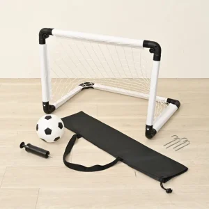 Portable Mini Soccer Goal Net for Kids PVC Indoor Outdoor Sports Training Equipment with Ground Stakes and Carry Bag