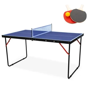 Portable Movable Folding Pingpong Table Indoor Table Tennis Table with 12mm MDP Top and Racket 12mm Thickness