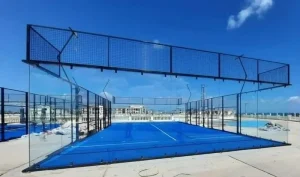 Portable Outdoor Padel Court Equipment Self Raising Steel Tempered Glass Artificial Turf Customizable Color Logo Factory Price