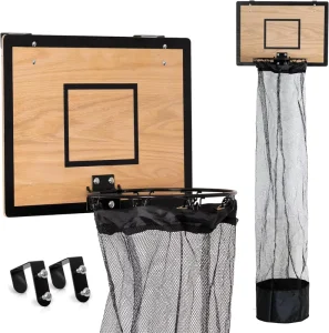 Portable Over the Door Basketball Laundry Hamper Space Saving Metal Ring Hanging Hoops for Indoor Court Equipment