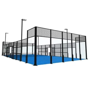 Portable Panoramic Padel Court Blue Squash Court Whole Set Carpet and Fences Tennis Court Equipment