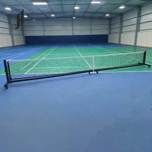 Portable Pickleball Net Heavy Duty Galvanized Pipe with Custom Logo Durable and Convenient Wheels for Sports Use