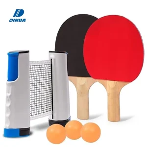 Portable Ping Pong Set With Retractable Net 2 Rackets And 3 Balls For Table Tennis Indoor Outdoor Ball Toy