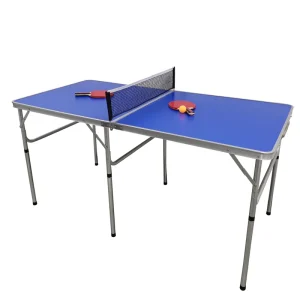 Portable Ping Pong Table Folding Table Tennis Table Game Set With Net, 2 Table Tennis Paddles and 3 Balls