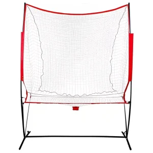 Portable Polyester Training Equipment 6 X 7 Feet Baseball and Tennis Ball Recycling Net with Fiberglass Frame