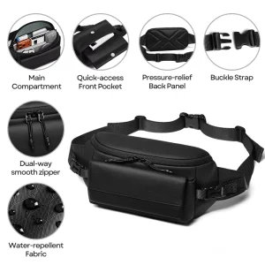 Portable Single Shoulder Crossbody Bag Built in Mesh & Inner Pockets Large Capacity Store Tablet Phone Electronic Accessories