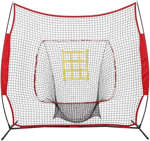 Portable Steel Baseball Softball Strike Practice Net Red Custom Rebound Bend for Training Netting Only Frame Not Included
