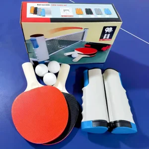 Portable Table Tennis Set with Retractable Nets and 3 Standard Balls