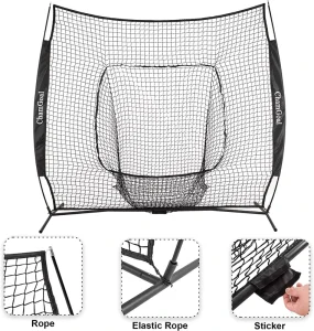 Portable Training Cage Softball Practice Hitting Pitching Batting High Quality Baseball Net 7FT by 7FT Golf Disc