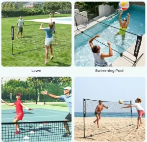 Portable and Durable Volleyball Net for Lawn Beach Swimming Pool Use Court Equipment
