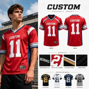 Practice American Football Jersey 100% Polyester Mesh Breathable Training Football Shirt For Team Club