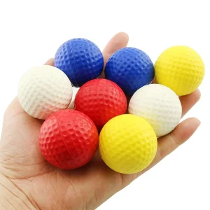 Practice PU Foam Golf Ball Two Piece Limited Flight Dent Resistant Dimpled Soft Training Indoor Outdoor Backyard