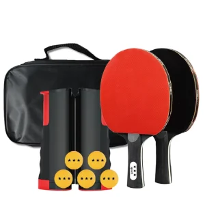 Premium Table Tennis Racket Set with Case Rubber for Professional Family Training